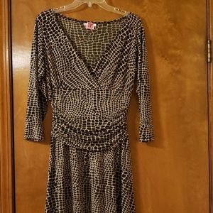 Faux wrap leopard print dress